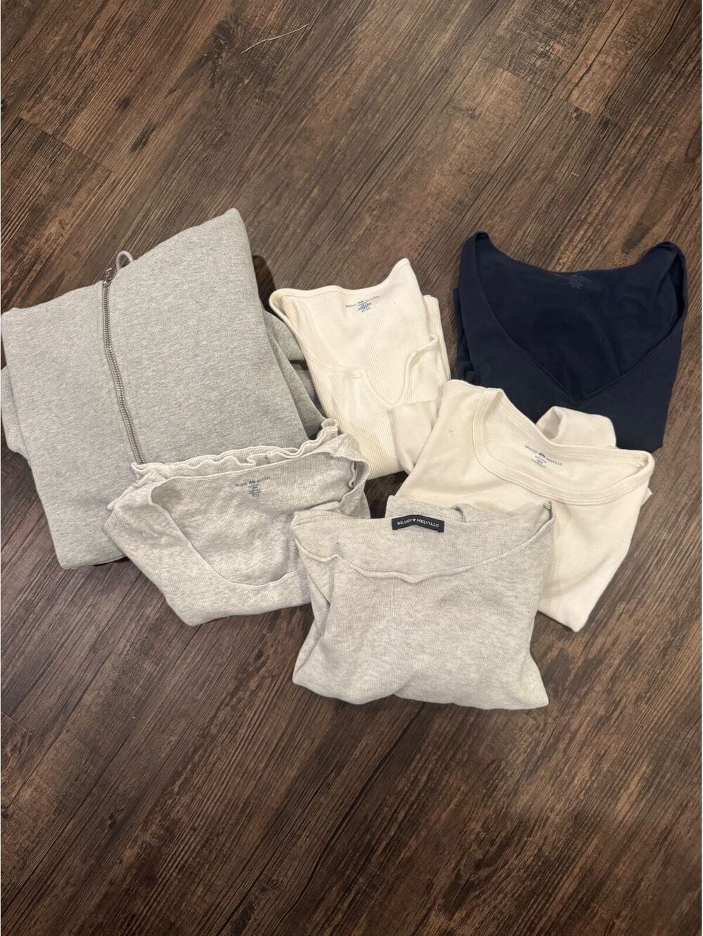 Brandy Melville Women's Basics Bundle Zip Hoodie Long Sleeve Tops 6 pc